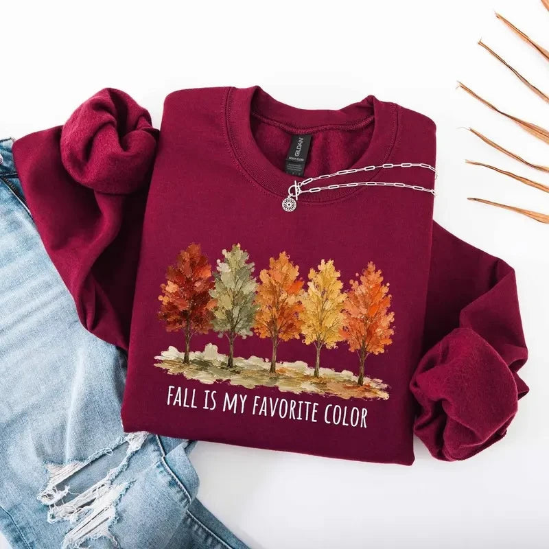 Watercolor Foliage Autumn Crewneck Sweatshirt
