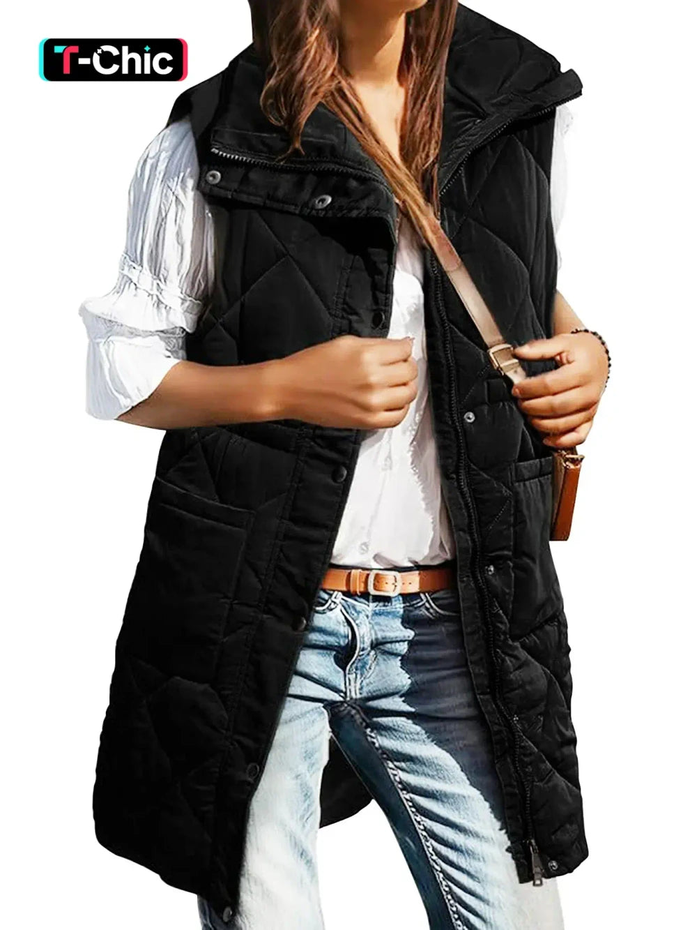 Casual Long Puffer Vest