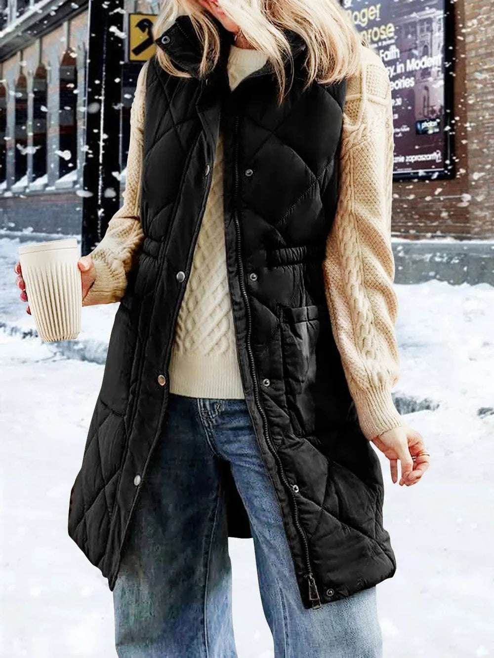 Casual Long Puffer Vest