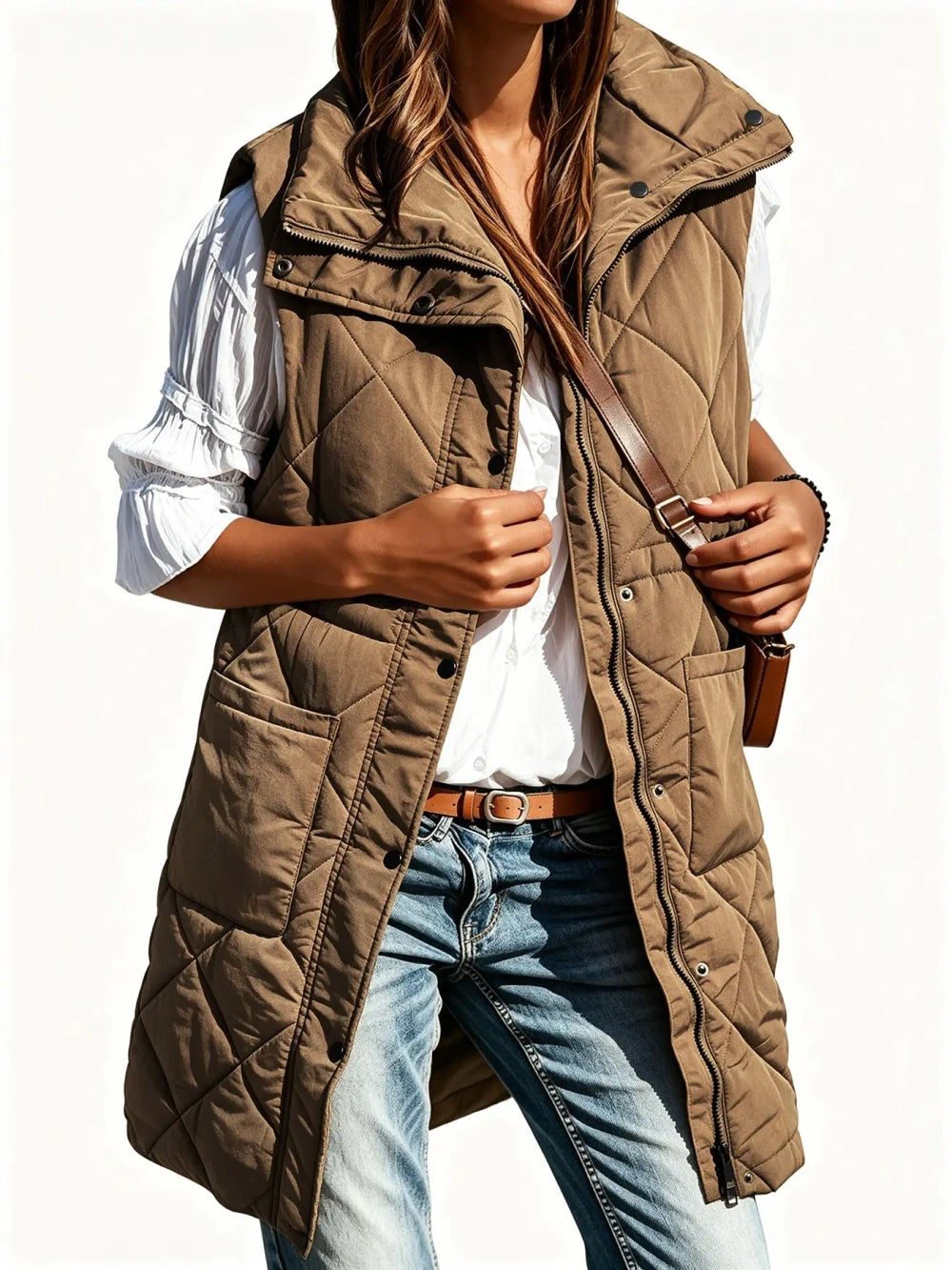 Casual Long Puffer Vest