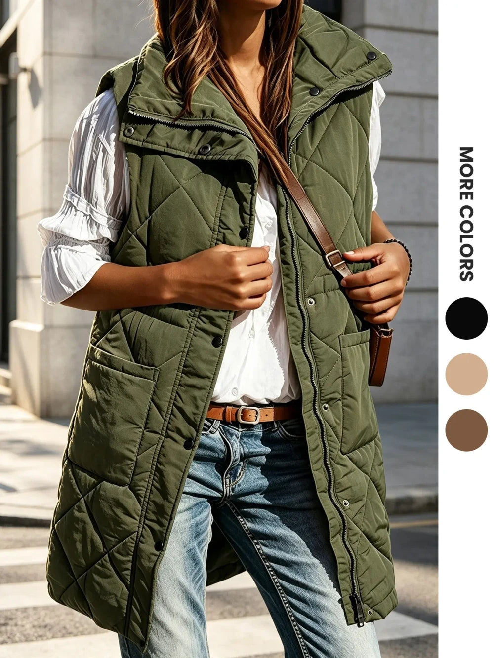 Casual Long Puffer Vest