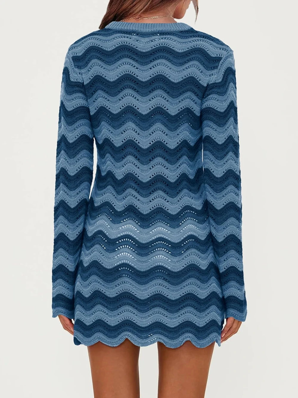 Colorful Striped Crochet Beach Dress