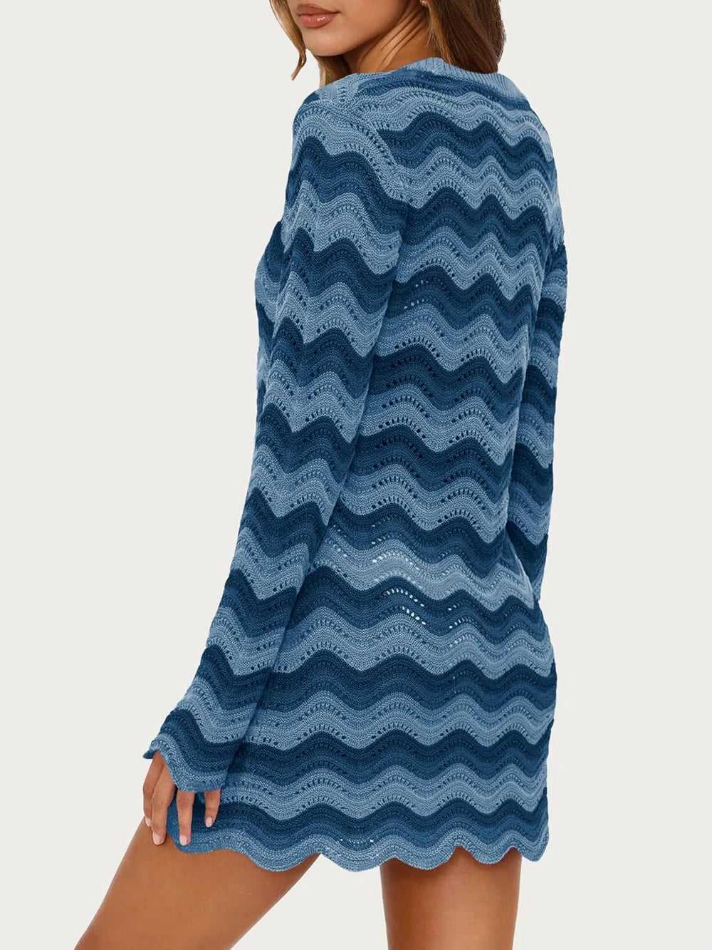 Colorful Striped Crochet Beach Dress