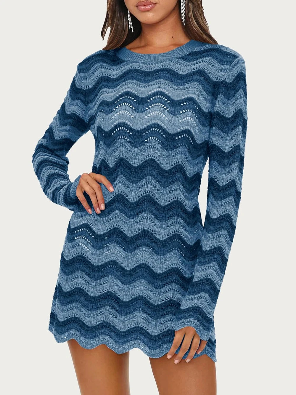 Colorful Striped Crochet Beach Dress