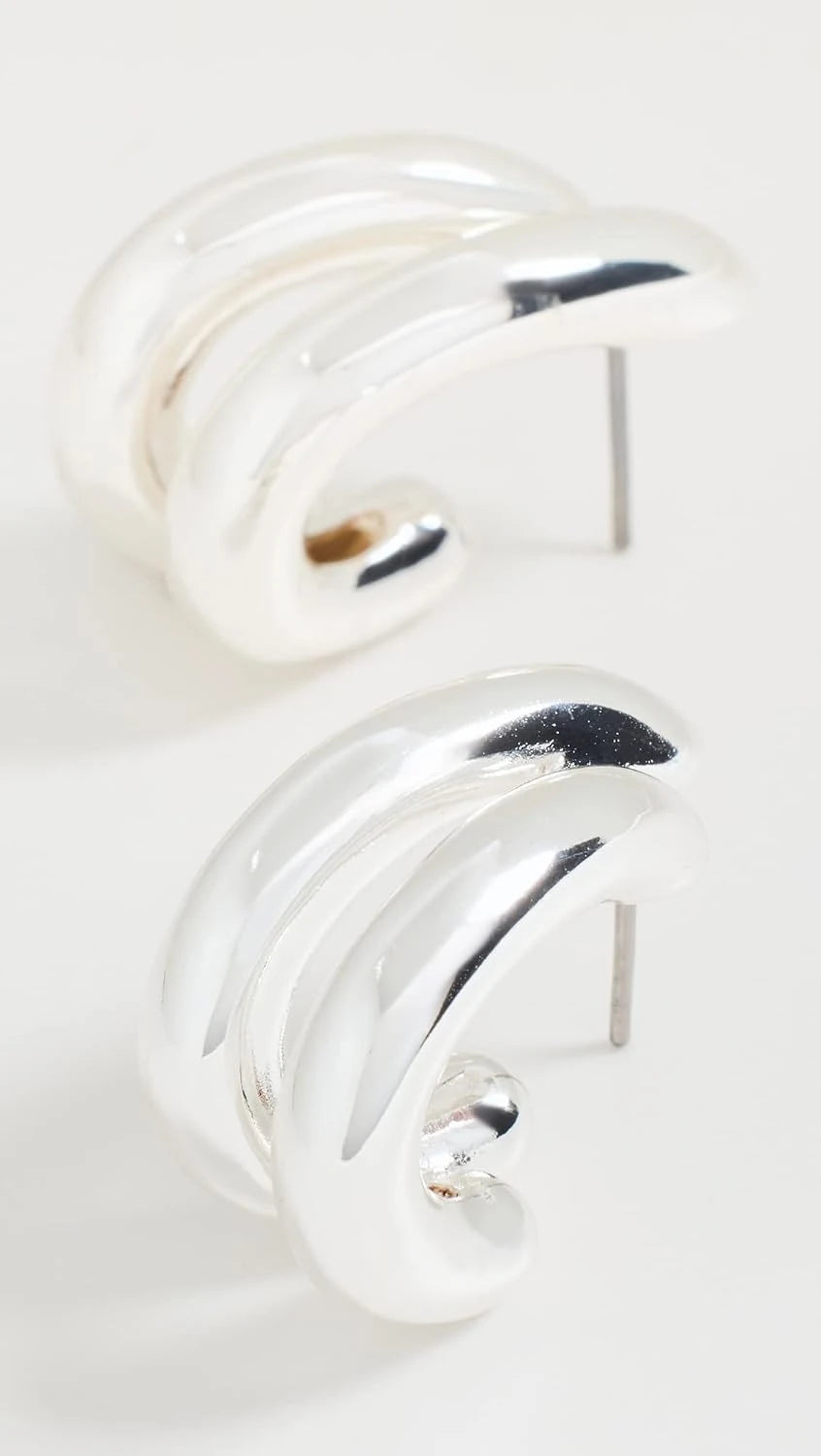 Florence Polished Silver Earrings