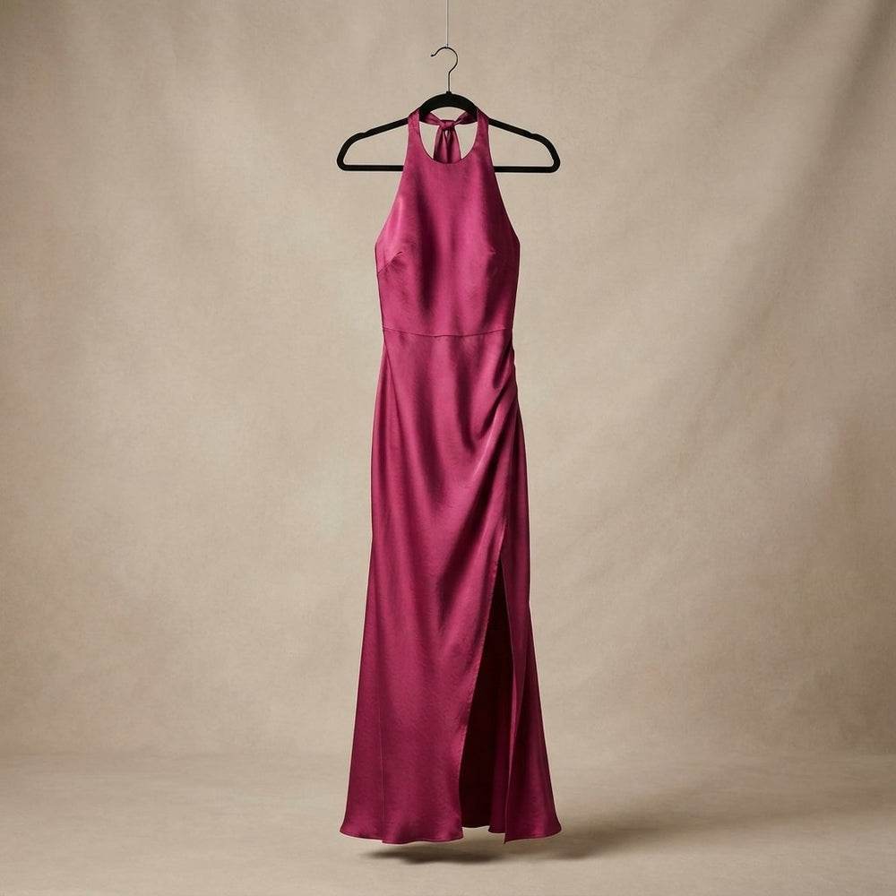 Satin Halter Maxi Dress