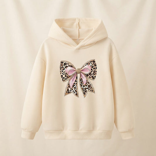 Leopard Print Bow Hoodie