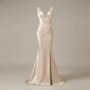 Lace Applique Satin Mermaid Prom Dress