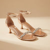 Crystal Kitten Heel Sandal