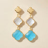 Italian Aquamarine Clover Drop Earrings