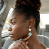 Italian Aquamarine Clover Drop Earrings