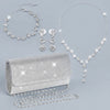 Silver Rhinestone Evening Jewelry Set