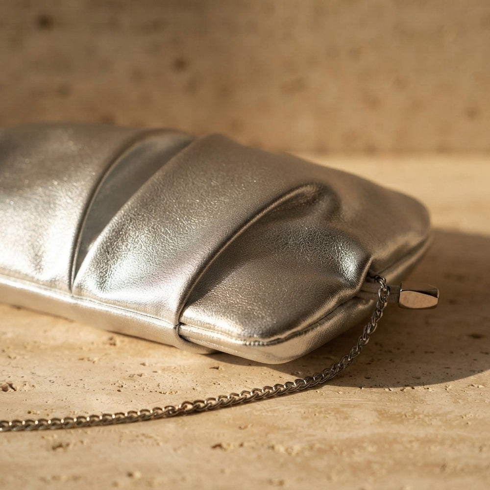 Pleated PU Dressy Clutch Purse