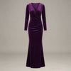 Velvet Long Sleeve Evening Gown