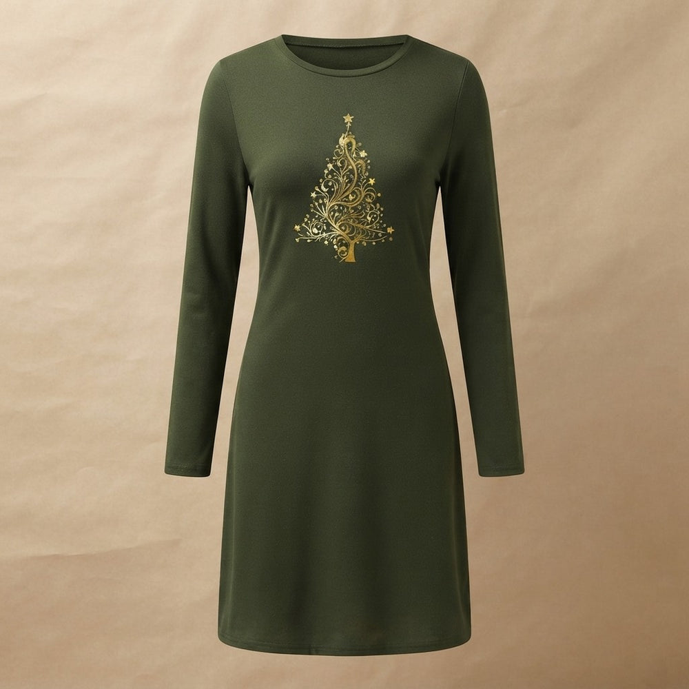 Christmas Pattern Fitted Knit Dress