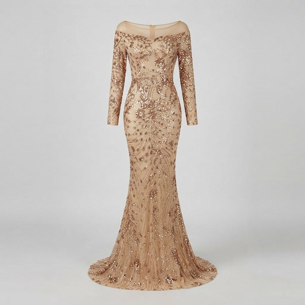 Long Sleeve Mermaid Evening Gown