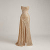 Sequin Strapless Evening Gown