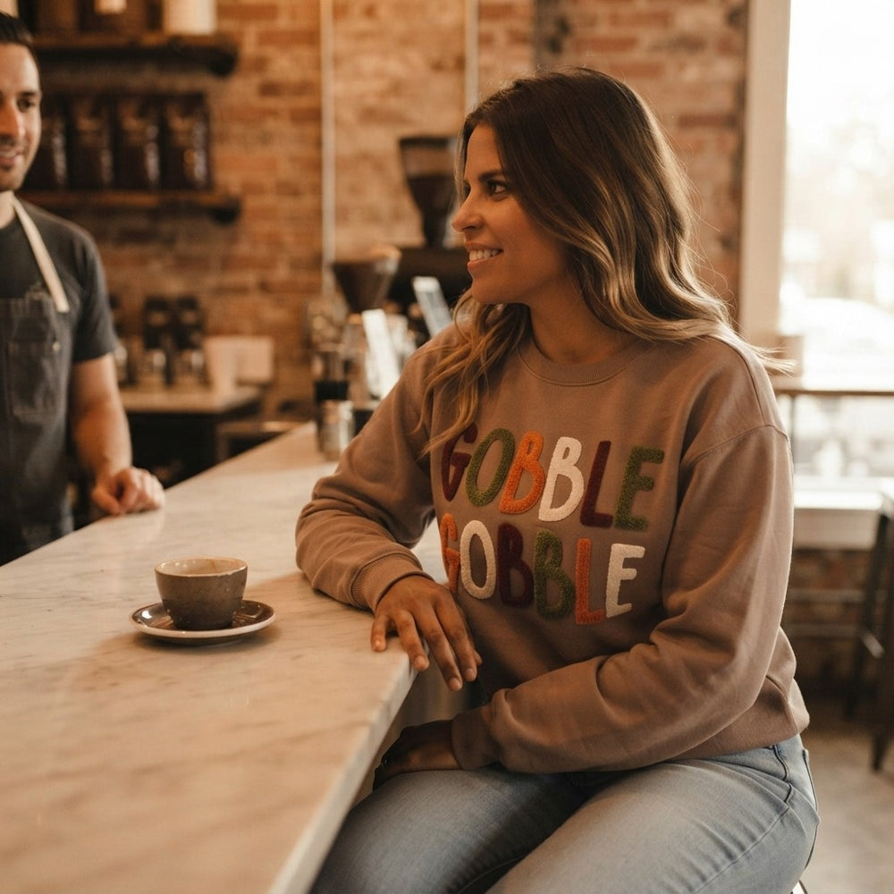 Turkey Day Slogan Pullover Sweatshirt